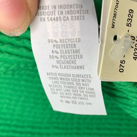 NWT Aerie Green Shimmery Crinkle Birthday Scoop Cheekiest One Piece Swimsuit - Picture 6 of 11